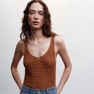 Mango Brown Knit Tank Top